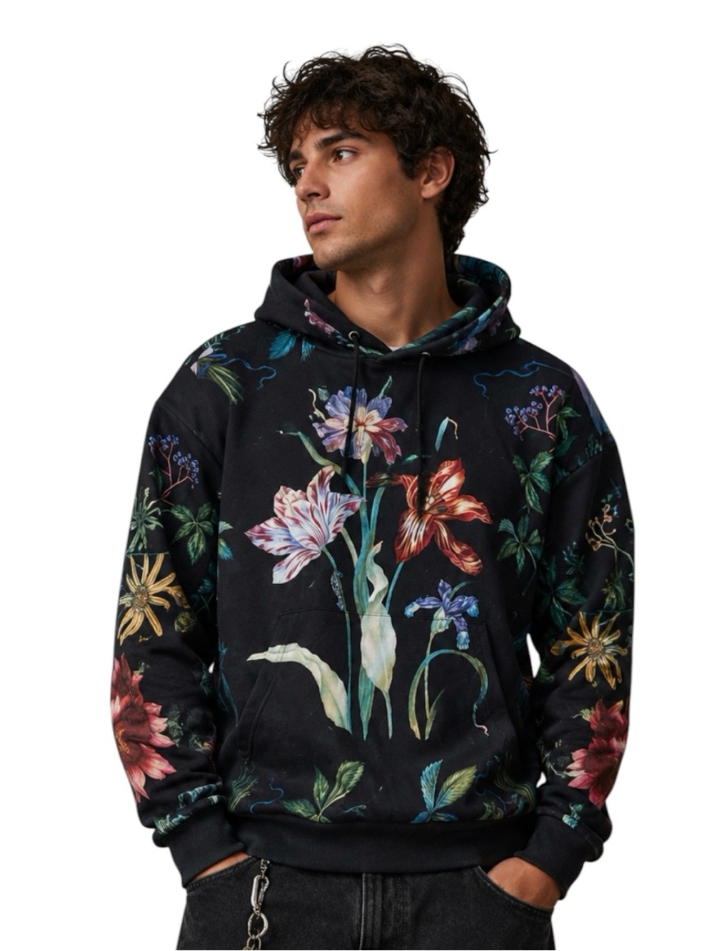 Ripndip Black Botanical Garden Floral Hoodie Men’s Small Skater Streetwear